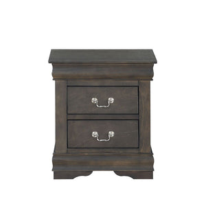 Bring casual elegance into your home with the Louis Phillipe bedroom collection. This two drawers nightstand offers any bedroom a sophisticated look. Finished in a classic finish with metal hardware, the simple moldings and luxurious pull handles add subt