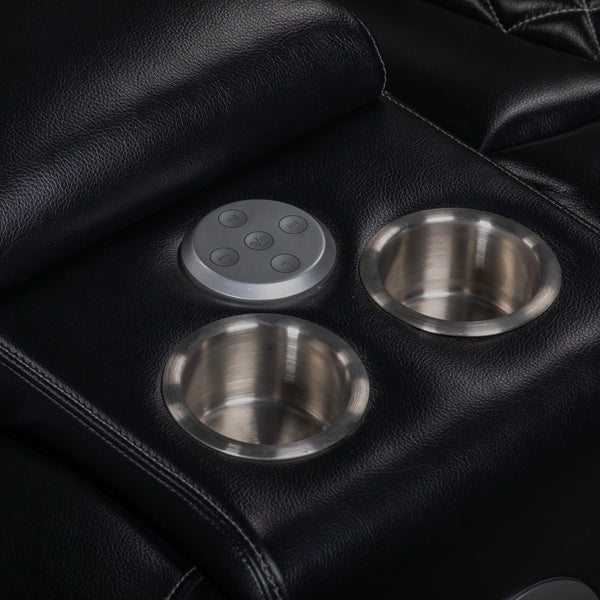 Orion II - RAF Console Loveseat With Power Footrest & Headrest - Black