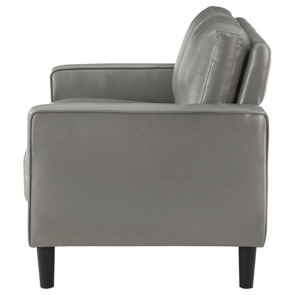Ruth - Upholstered Track Arm Loveseat - Gray