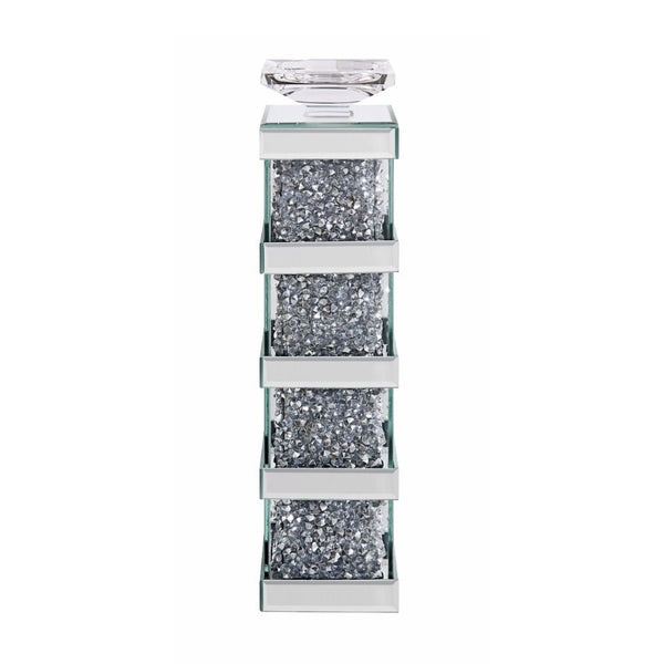  this piece will bring sophistication to your home with its mirrors and faux gem inlay. This gleaming piece comes in two different sizes to choose the one that 