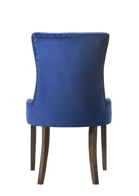 Farren - Side Chair (Set of 2) - Blue Velvet & Espresso Finish