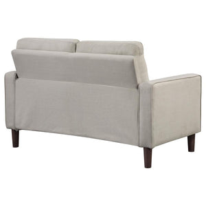 Bowen - Upholstered Track Arm Tufted Loveseat - Beige