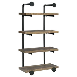 Elmcrest - 4-Shelf Wall Bookshelf - Rustic Oak