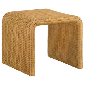 Elevate your boho-inspired living room with this mid-century modern rattan end table, crafted from natural woven rattan over a durable metal frame. Its organic texture and natural finish bring warmth and character to your seating area. Featuring elegant w