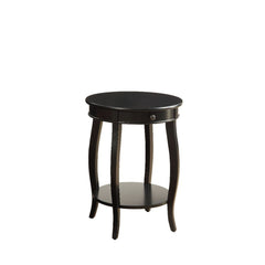 Add a little storage to your living room with this Alysa side table, which is designed to have lower storage and a small drawer for remotes or other items. The transitional silhouette in a black finish brings style and function at arms length. This table 