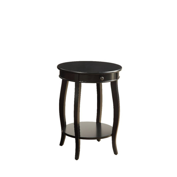Add a little storage to your living room with this Alysa side table, which is designed to have lower storage and a small drawer for remotes or other items. The transitional silhouette in a black finish brings style and function at arms length. This table 