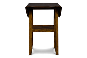 Gia - 3 Piece Dining Set (Counter Drop Leaf Table & 2 Chairs) - Brown - Faux Leather
