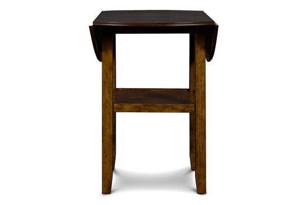 Gia - 3 Piece Dining Set (Counter Drop Leaf Table & 2 Chairs) - Brown - Faux Leather