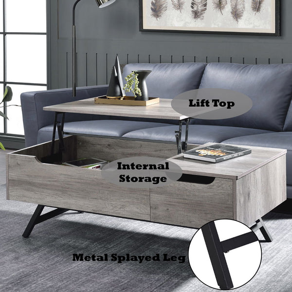 Throm - Coffee Table - Gray Oak Finish