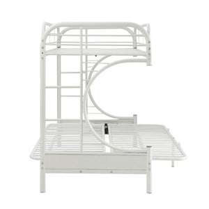 Eclipse - Twin Long Over Queen Over Futon Bunk Bed - White