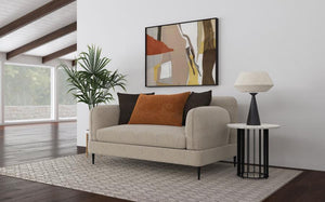  wrapped in latte chenille upholstery for a soft