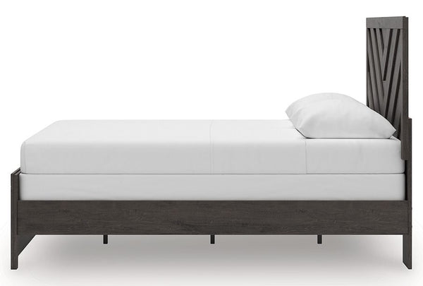 Prendonea - Charcoal - Queen Panel Bed