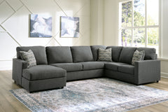 Contemporary fashion, meet superior form. This sectional with chaise is strikingly streamlined with its track arms. Cozy cushions invite superior relaxation, while handsome charcoal upholstery speaks to tried-and-true modern color palettes. Simply kick ba