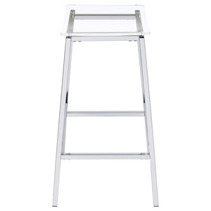 Jovani - Acrylic Backless Bar Stool (Set of 2) - Chrome