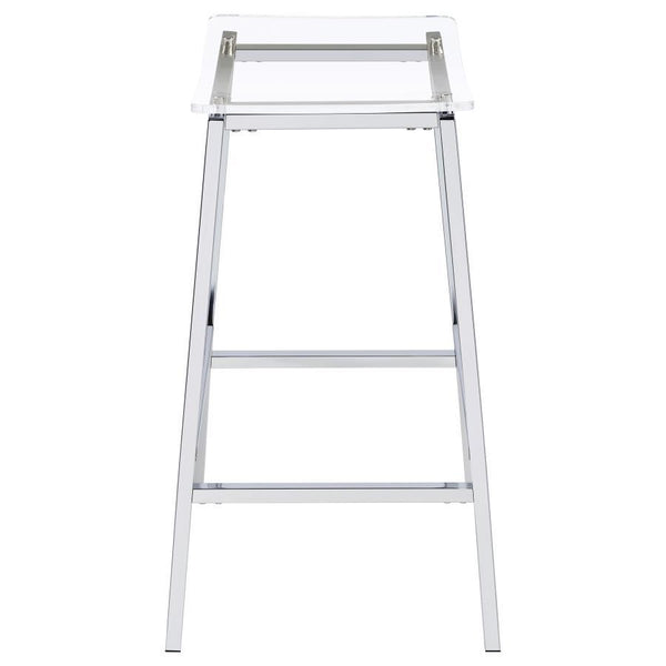 Jovani - Acrylic Backless Bar Stool (Set of 2) - Chrome