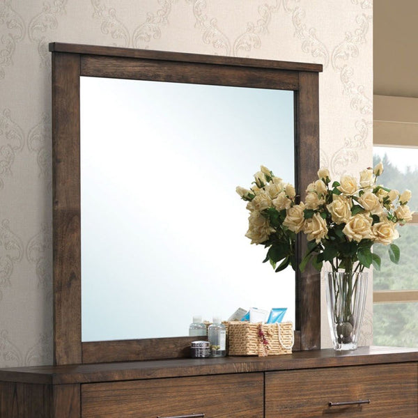 The Merrilee mirror is in oak finish. The Merrilee collection offering a warm and stylish relaxing environment.<br/><br/><b>Product Features</b><ul><li>Mirror Not Beveled</li><li>Case: 1Pc/1Ctn</li><li>Finish: Oak</li><li>Style: Transitional</li><li>Mater