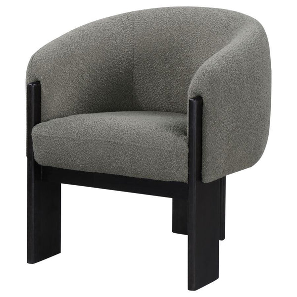 Valdez - Boucle Upholstered Barrel Back Accent Chair - Brown