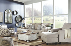 For a fresh spot in your space, turn to this designer chair and ottoman. Wind down at the end of a long day when you sink into this canyon of comfort. <h4><b>Abney - Driftwood - Sofa Chaise</b></h4> <table width=-"100%-"><colgroup><col style=-"width: 30%