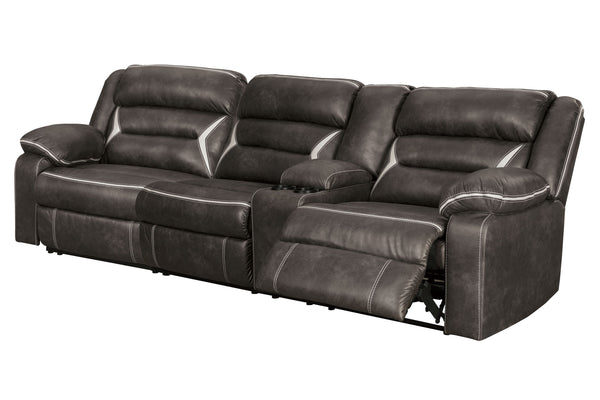 You could play it safe. Or you could choose to stand out in the crowd with this brilliantly styled sectional with power. Ultra cool, ultra contemporary and ultra comfortable, this fashion-forward sectional sports a fabulous faux leather enhanced with cont