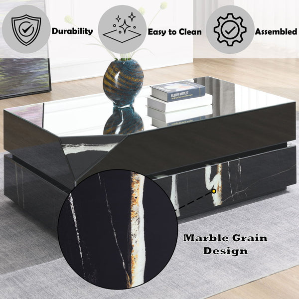 Drisana - Coffee Table - Black Mirrored Finish