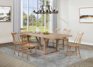 Extension dining table expands up to 106 inches for flexible seating options<h4><b>Middleton - 106" Extension Leaf Dining Table - Natural Brown</b></h4> <table width="100%"><colgroup><col style="width: 30%"> <col style="width: 70%"> </colgroup> <tbody> <t