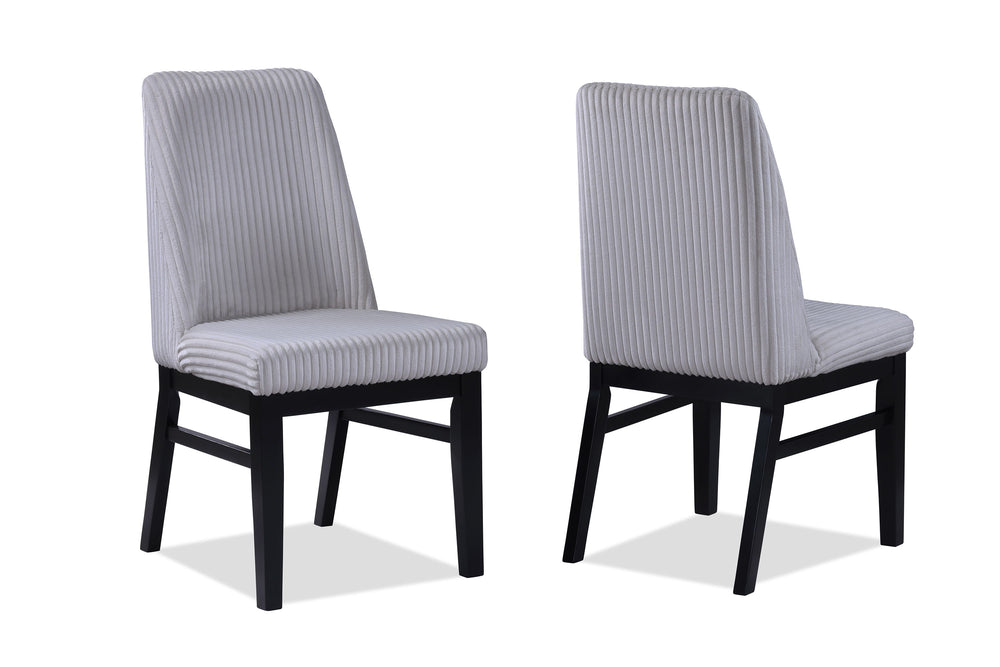 This dining set is a sophisticated blend of contemporary design and artistic flair, ideal for modern homes seeking a touch of elegance. The set features a sleek, round table with a faux marble top that is both beautiful and easy to care for. The table-'s 