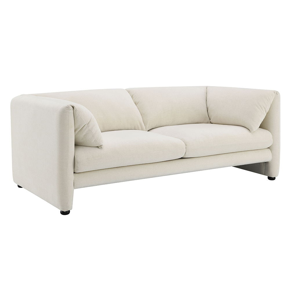 Create a serene and stylish living space with this elegant Jaeda sofa upholstered in beige linen. Its soft tones blend seamlessly with any decor, while the plush cushions provide exceptional comfort. Perfect for both casual lounging and sophisticated gath