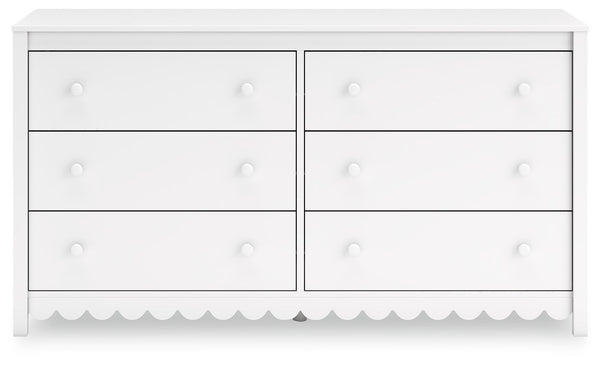 Hallityn - White - Six Drawer Dresser