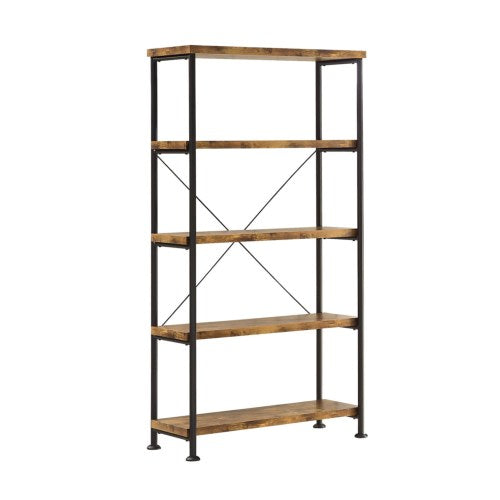 Barritt Small Wood and Metal Open Bookcase