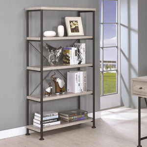 Guthrie Small Wood and Metal Open Bookcase