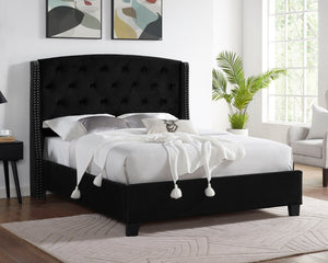 EVA-King Bed-Black<h4><b>Eva - King Headboard, Footboard - Black</b></h4> <table width="100%"><colgroup><col style="width: 30%"> <col style="width: 70%"> </colgroup> <tbody> <tr> <td>Dimensions</td> <td> 85.50"L x 87.00"D x 56.00"H</td> </tr> <tr> <td>Wei