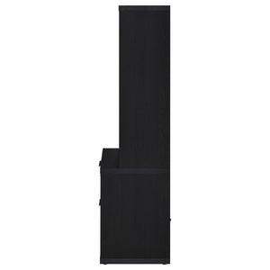 Westpark - 3-Shelf Bookcase USB And Lockable Drawer - Black