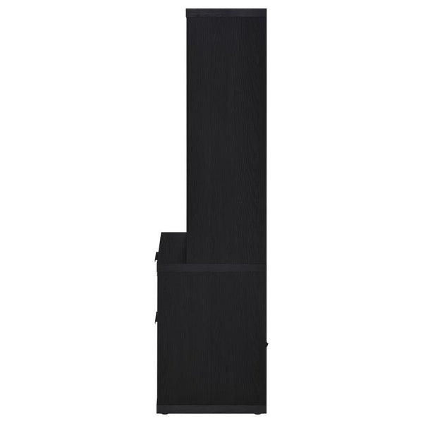Westpark - 3-Shelf Bookcase USB And Lockable Drawer - Black