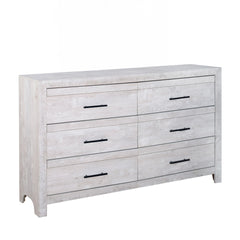 Introducing the Biscayne Six Drawer Dresser, meticulously crafted with durable manufactured wood and adorned with an Eco-Friendly decorative laminate for enduring strength and stability. Its Driftwood finish creates a light, airy ambiance, perfect for unw