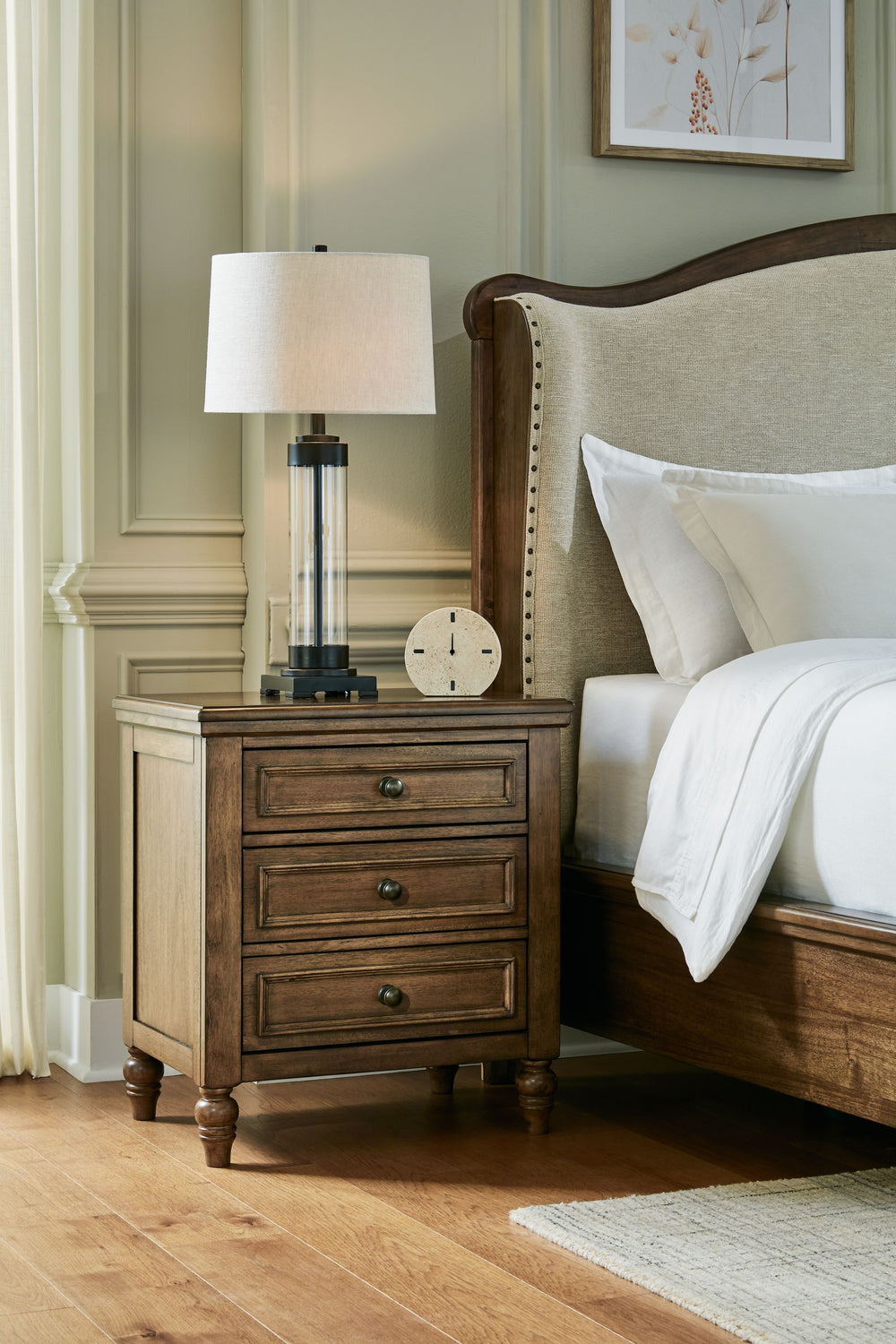 Traditional style doesnâ€™t have to be stuffy. It can feel warm, inviting and beautifully in the moment. Case in point: this nightstand. Merging a thick profiled top and simple bead moulding with a relaxed sensibility, the piece has an allure all its own.