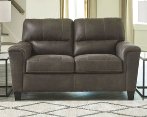  you can take comfort in this set. Wrapped in a fabulous faux leather with a weathered hue and hint of pebbly texture to resemble the real deal