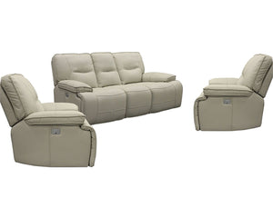 Spartacus - Power Reclining Sofa And 2 Recliners - Oyster