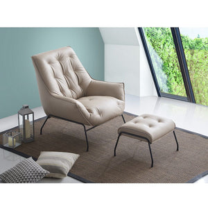 Zusa - Accent Chair & Ottoman - Khaki