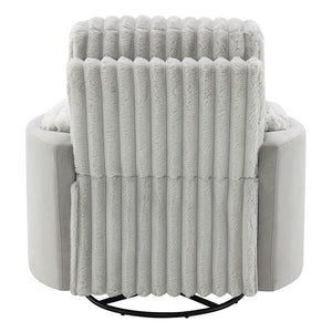 Emee - Glider Recliner With Swivel - Gray Corduroy