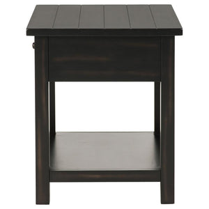 Payne - 1-Drawer Wood End Table With Shelf - Java