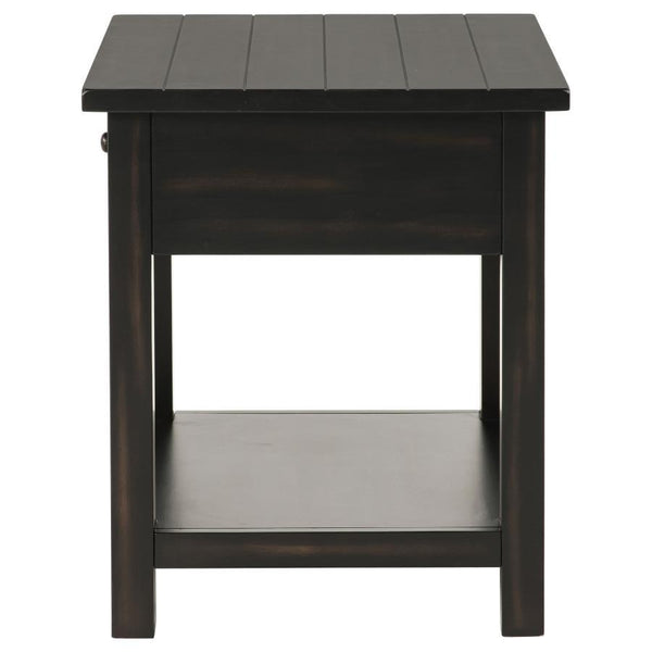 Payne - 1-Drawer Wood End Table With Shelf - Java