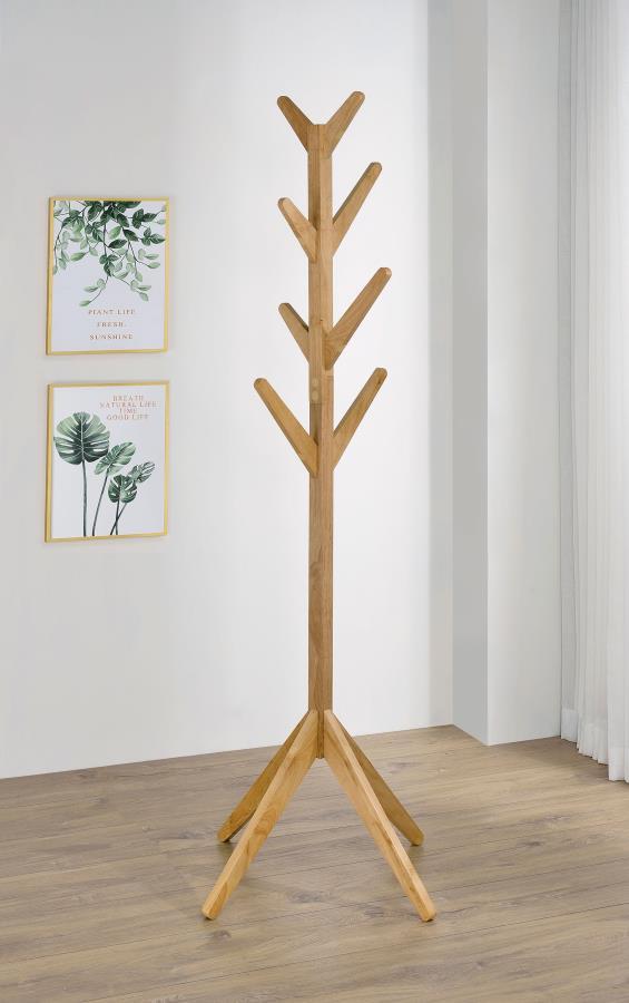 Keep your entryway neat and organized with this elegant solid asian hardwood coat rack. Designed with 8 sturdy hooks, it provides ample space for hanging coats, hats, scarves, and more. The minimalist design adds a natural charm to any hall tree or clothi