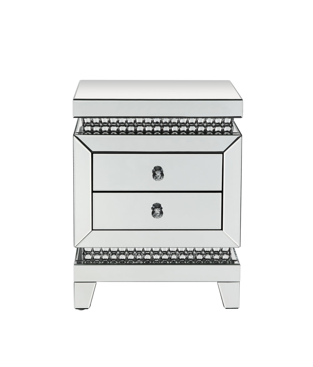 Shining in the Hollywood glamour style, the Lotus Accent Table will be an ultimate statement piece for your dreamy living room. This mirrored furniture features reflective surface for a multi-layered look, with decorative faux crystals enhancing its moder