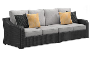 Sporting an easy-on-the-eyes elegance, this loveseat elevates the art of alfresco living. Beautiful and durable enough for indoor and outdoor use, the high-style/low-maintenance seating entices with plush, removable cushions wrapped in NuvellaÂ® fabric th