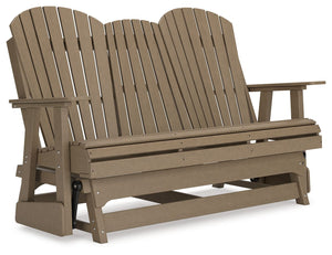  it weathers sunny summer days and cozy winter nights with durable MEGA TUFFâ„¢ HDPE material. <h4><b>Hyland Wave - Driftwood - Glider Loveseat<