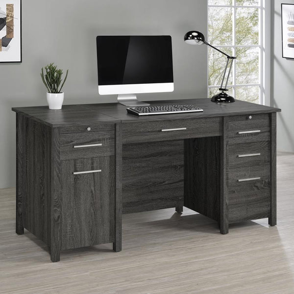 Dylan - 4-Drawer Lift Top Office Desk - Weathered Gray