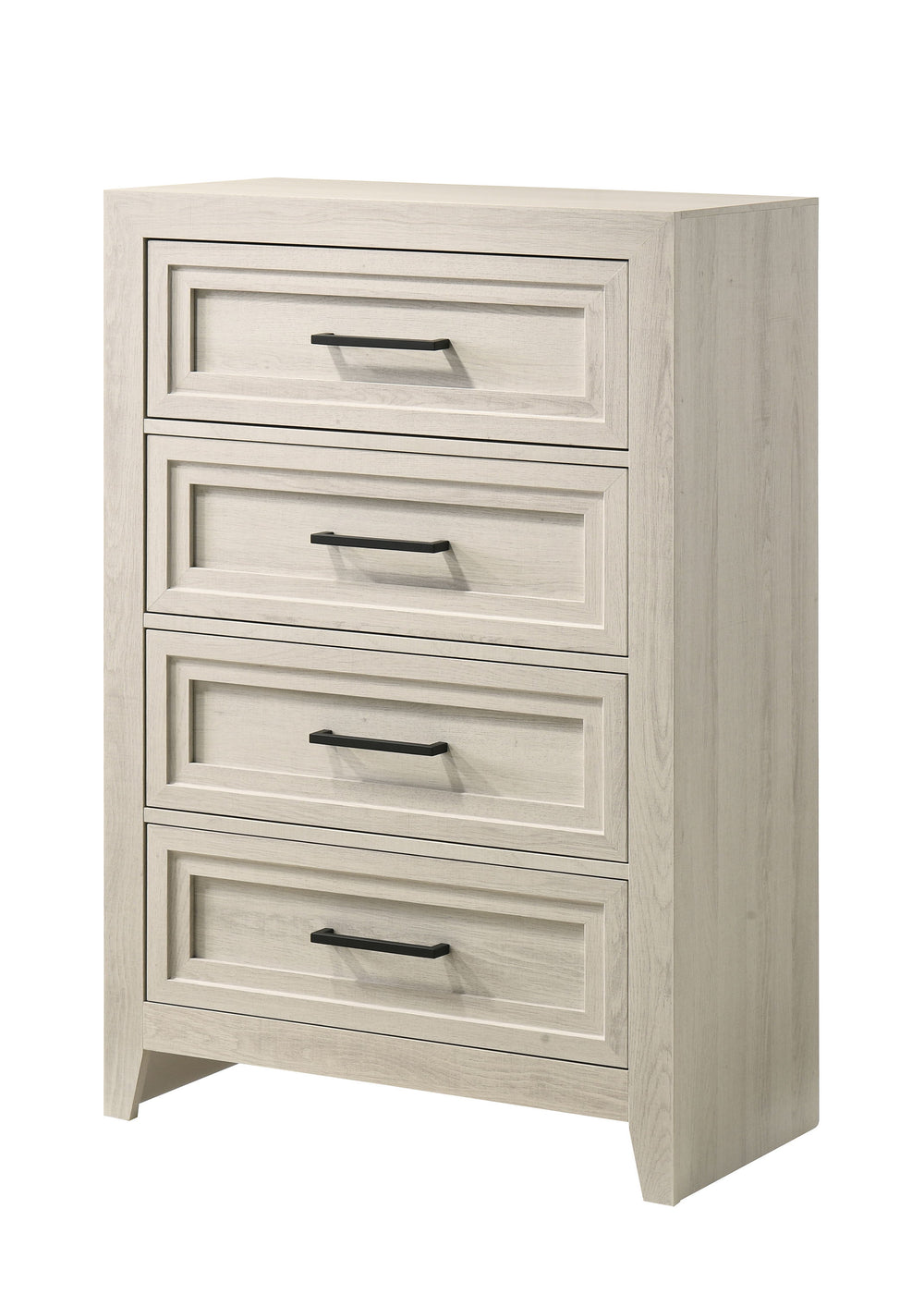 Elevate your bedroom with this elegantly designed furniture collection, blending contemporary sophistication with timeless charm. The soft, light wood finish exudes a sense of tranquility, while the intricate panel detailing adds a touch of refined crafts