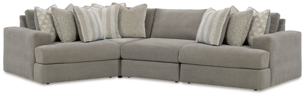 The casual, low-slung shape of this sectional makes it fully lounge-ready. Its deep seating invites you to sink right in, with bold beveled block arms that are softened by bullnose â€œwaterfallâ€ cushions. Best of all, the modular design lets you stage t