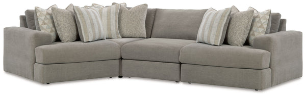 The casual, low-slung shape of this sectional makes it fully lounge-ready. Its deep seating invites you to sink right in, with bold beveled block arms that are softened by bullnose â€œwaterfallâ€ cushions. Best of all, the modular design lets you stage t