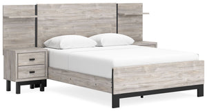 Craft a contemporary hideaway without breaking the bank. An elegant juxtaposition of refined neutral hues, the two-toned Vessalli queen panel bed with extensions brings sleek style to your space. The sheer simplicity of its profile stunningly frames your 